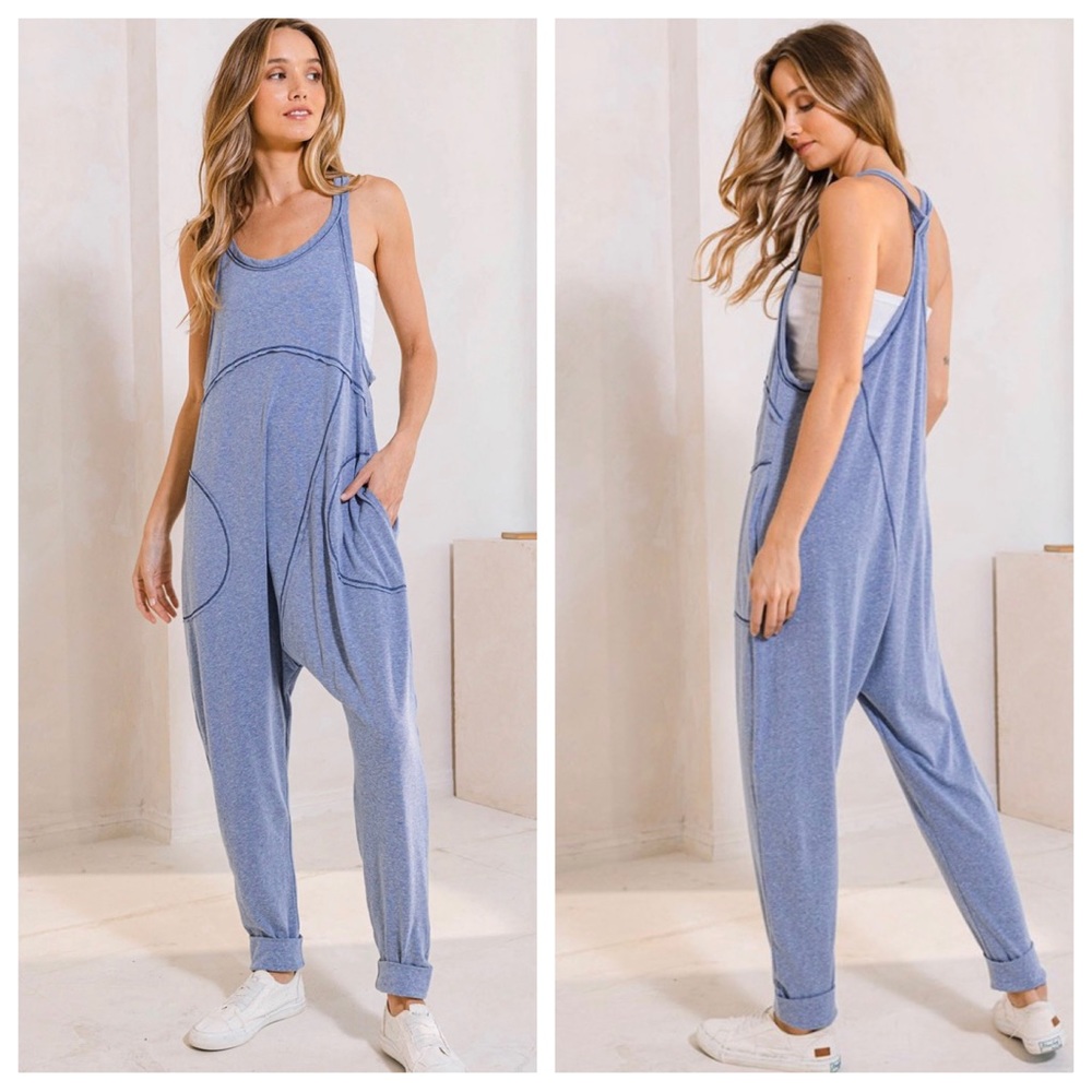 Boho Most Comfy Sleeveless Solid Harem Jumpsuit - image 1